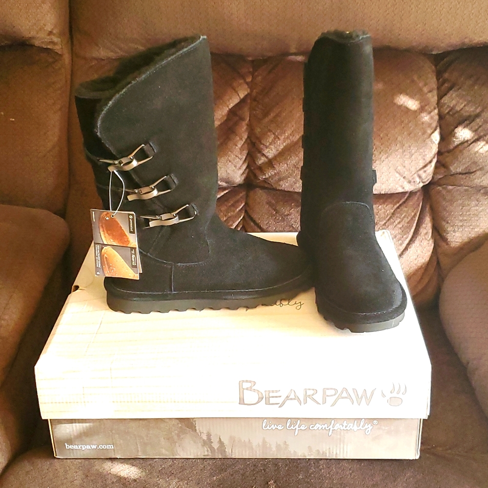 BearPaw Jenna Black Boots Size 5